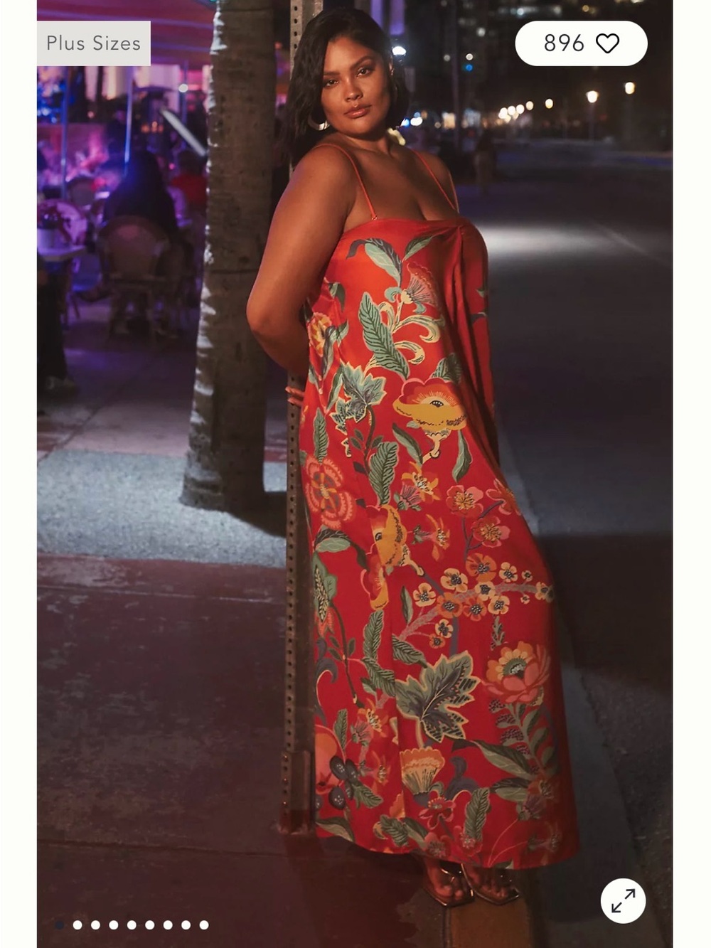 Anthropologie Red Floral Slip Maxi Dress